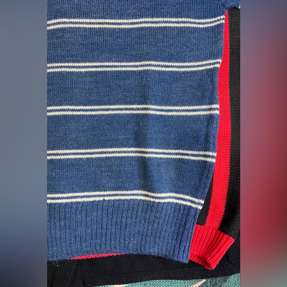 Vintage Christopher Rand Striped 3 Button Henley Knit Sweater - Picture 4 of 9